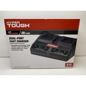 Hyper Tough Dual-Port 20V Max Fast Battery Charger HT21-401-003-13 Black